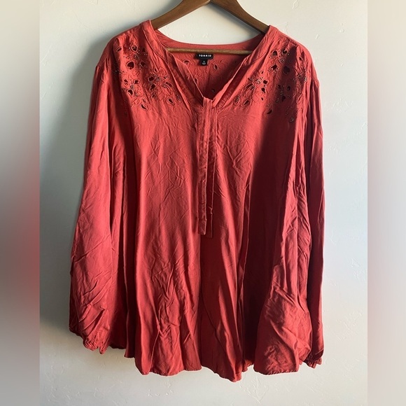 Torrid - Copper Challis Beaded Top - Picture 2 of 11